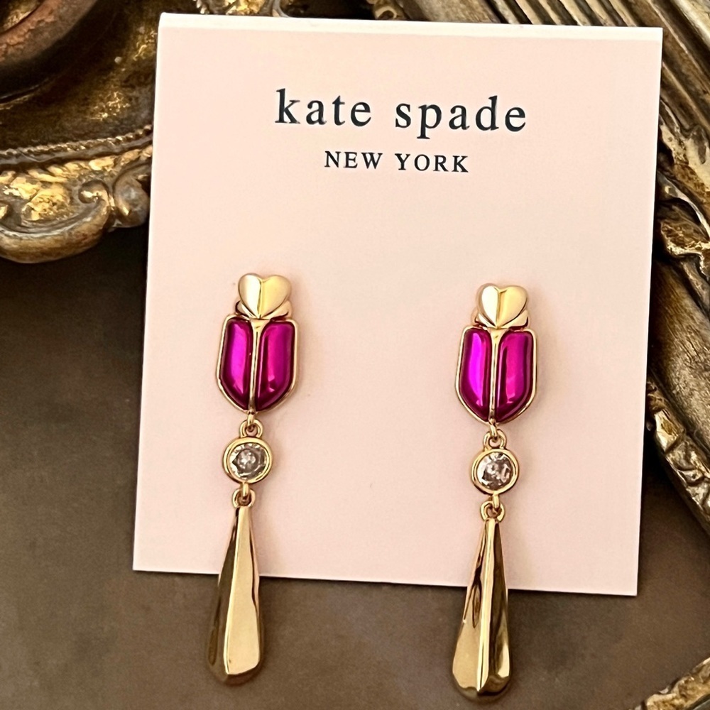KATE SPADE • Love Bug Scarab Beetle Earrings - Picture 4 of 4